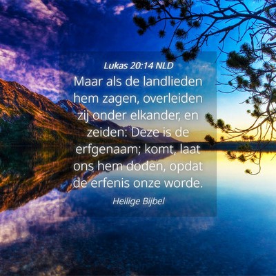 Picture 04 - Lukas 20:14 NLD - Maar als de landlieden hem zagen, overleiden zij - Bible Verse Picture