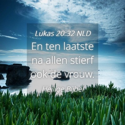 Picture 04 - Lukas 20:32 NLD - En ten laatste na allen stierf ook de - Bible Verse Picture