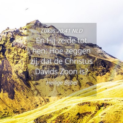 Picture 04 - Lukas 20:41 NLD - En Hij zeide tot hen: Hoe zeggen zij, dat de - Bible Verse Picture