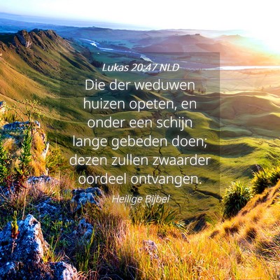 Picture 04 - Lukas 20:47 NLD - Die der weduwen huizen opeten, en onder een - Bible Verse Picture