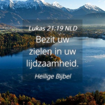 Picture 04 - Lukas 21:19 NLD - Bezit uw zielen in uw - Bible Verse Picture