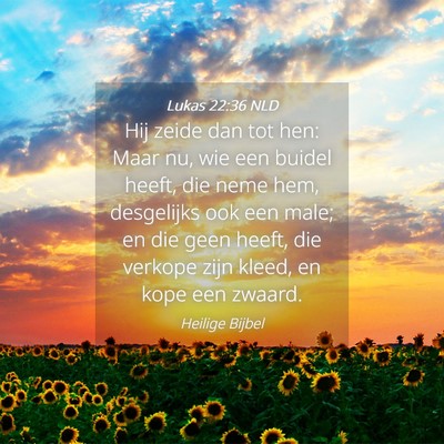 Picture 04 - Lukas 22:36 NLD - Hij zeide dan tot hen: Maar nu, wie een buidel - Bible Verse Picture