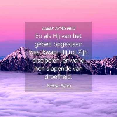 Picture 04 - Lukas 22:45 NLD - En als Hij van het gebed opgestaan was, kwam Hij - Bible Verse Picture