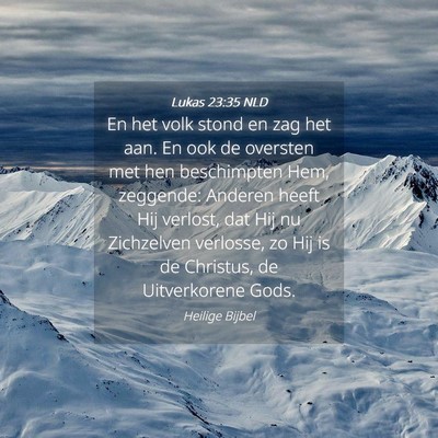 Picture 04 - Lukas 23:35 NLD - En het volk stond en zag het aan. En ook de - Bible Verse Picture