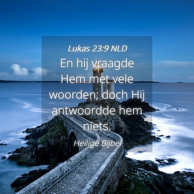 Picture 04 - Lukas 23:9 NLD - En hij vraagde Hem met vele woorden; doch Hij - Bible Verse Picture