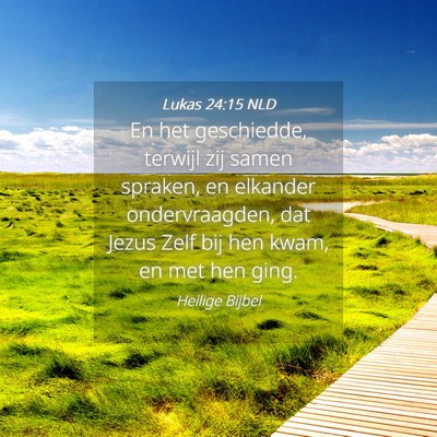 Picture 04 - Lukas 24:15 NLD - En het geschiedde, terwijl zij samen spraken, en - Bible Verse Picture