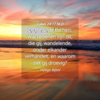Picture 04 - Lukas 24:17 NLD - En Hij zeide tot hen: Wat redenen zijn dit, die - Bible Verse Picture