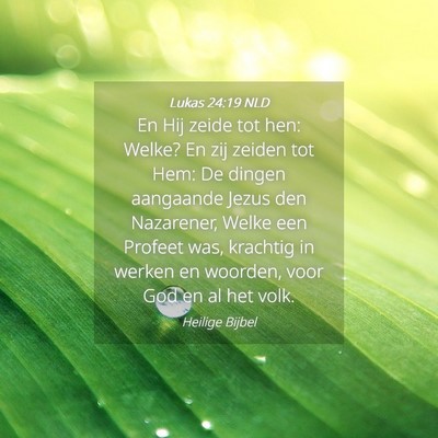 Picture 04 - Lukas 24:19 NLD - En Hij zeide tot hen: Welke? En zij zeiden tot - Bible Verse Picture