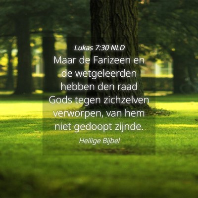 Picture 04 - Lukas 7:30 NLD - Maar de Farizeen en de wetgeleerden hebben den - Bible Verse Picture