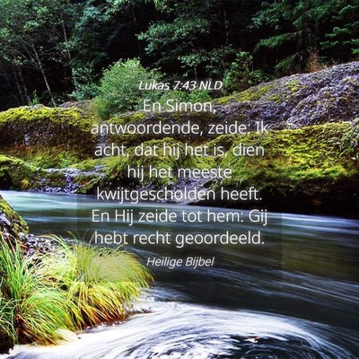 Picture 04 - Lukas 7:43 NLD - En Simon, antwoordende, zeide: Ik acht, dat hij - Bible Verse Picture