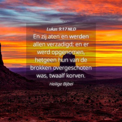 Picture 04 - Lukas 9:17 NLD - En zij aten en werden allen verzadigd; en er werd - Bible Verse Picture