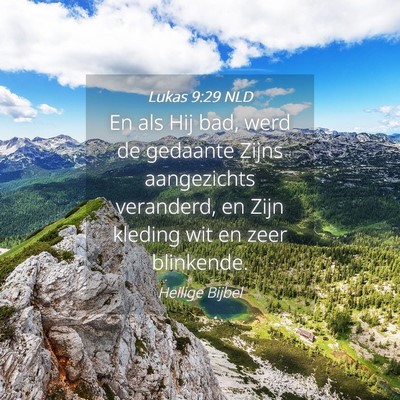 Picture 04 - Lukas 9:29 NLD - En als Hij bad, werd de gedaante Zijns - Bible Verse Picture