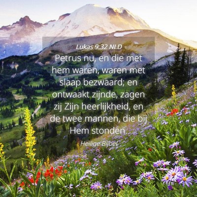 Picture 04 - Lukas 9:32 NLD - Petrus nu, en die met hem waren, waren met slaap - Bible Verse Picture