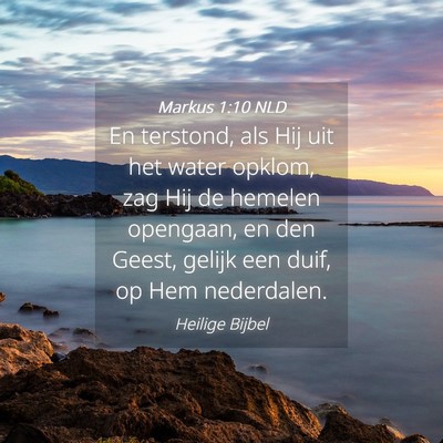 Picture 04 - Markus 1:10 NLD - En terstond, als Hij uit het water opklom, zag - Bible Verse Picture