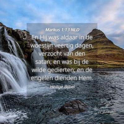 Picture 04 - Markus 1:13 NLD - En Hij was aldaar in de woestijn veertig dagen, - Bible Verse Picture