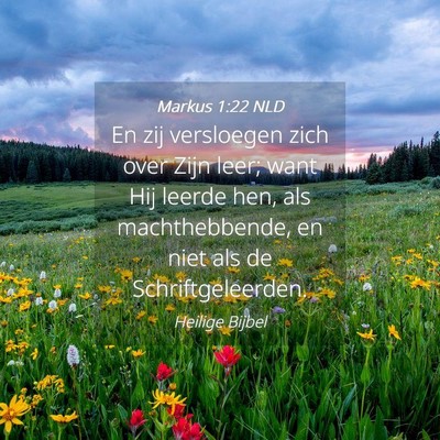 Picture 04 - Markus 1:22 NLD - En zij versloegen zich over Zijn leer; want Hij - Bible Verse Picture