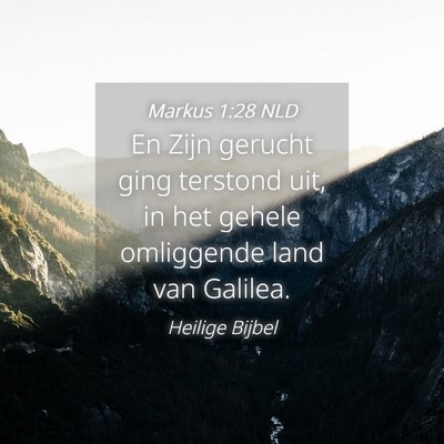 Picture 04 - Markus 1:28 NLD - En Zijn gerucht ging terstond uit, in het gehele - Bible Verse Picture