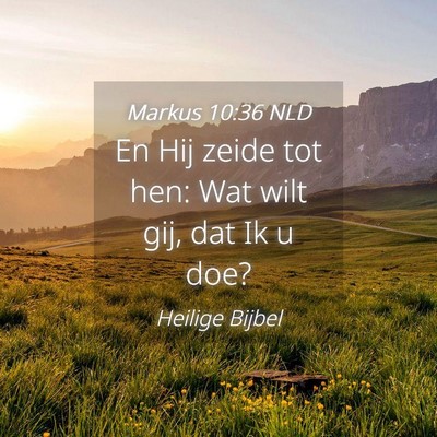 Picture 04 - Markus 10:36 NLD - En Hij zeide tot hen: Wat wilt gij, dat Ik u - Bible Verse Picture