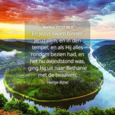 Picture 04 - Markus 11:11 NLD - En Jezus kwam binnen Jeruzalem, en in den tempel; - Bible Verse Picture