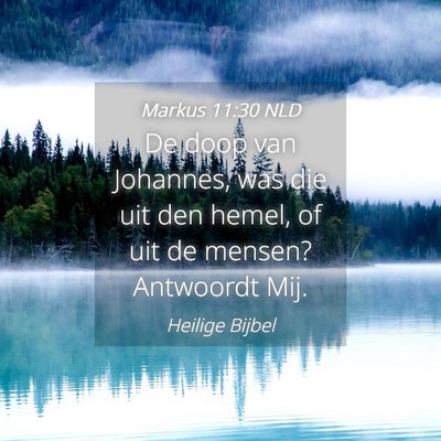 Picture 04 - Markus 11:30 NLD - De doop van Johannes, was die uit den hemel, of - Bible Verse Picture