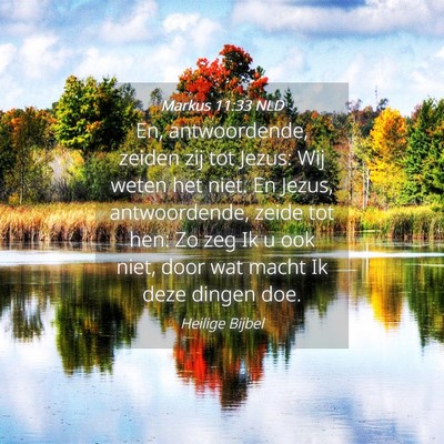 Picture 04 - Markus 11:33 NLD - En, antwoordende, zeiden zij tot Jezus: Wij weten - Bible Verse Picture