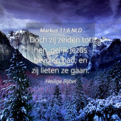 Picture 04 - Markus 11:6 NLD - Doch zij zeiden tot hen, gelijk Jezus bevolen - Bible Verse Picture