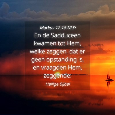 Picture 04 - Markus 12:18 NLD - En de Sadduceen kwamen tot Hem, welke zeggen, dat - Bible Verse Picture