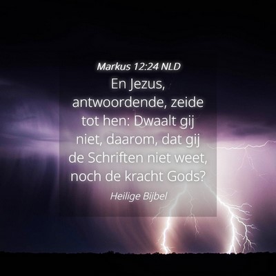 Picture 04 - Markus 12:24 NLD - En Jezus, antwoordende, zeide tot hen: Dwaalt gij - Bible Verse Picture