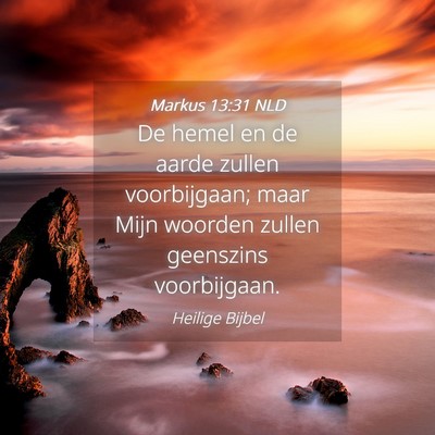 Picture 04 - Markus 13:31 NLD - De hemel en de aarde zullen voorbijgaan; maar - Bible Verse Picture