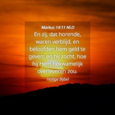 Picture 04 - Markus 14:11 NLD - En zij, dat horende, waren verblijd, en beloofden - Bible Verse Picture