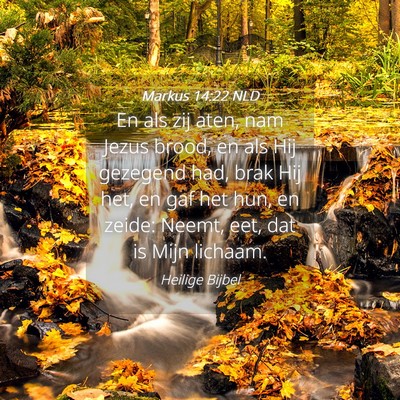 Picture 04 - Markus 14:22 NLD - En als zij aten, nam Jezus brood, en als Hij - Bible Verse Picture