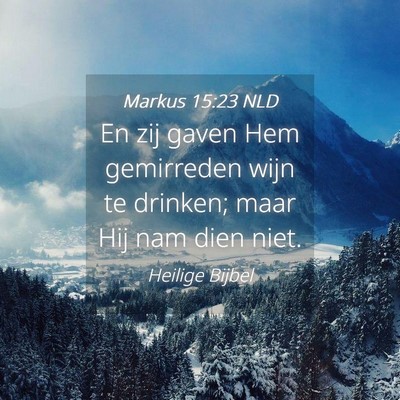 Picture 04 - Markus 15:23 NLD - En zij gaven Hem gemirreden wijn te drinken; maar - Bible Verse Picture