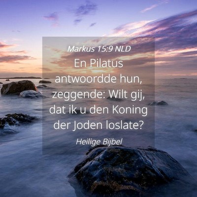 Picture 04 - Markus 15:9 NLD - En Pilatus antwoordde hun, zeggende: Wilt gij, - Bible Verse Picture