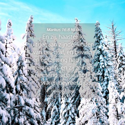 Picture 04 - Markus 16:8 NLD - En zij, haastelijk uitgegaan zijnde, vloden van - Bible Verse Picture