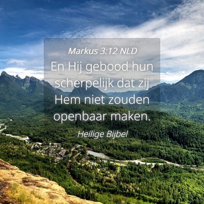 Picture 04 - Markus 3:12 NLD - En Hij gebood hun scherpelijk dat zij Hem niet - Bible Verse Picture