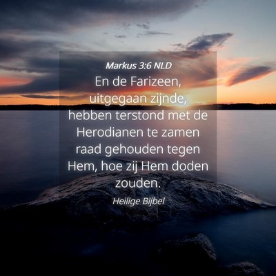 Picture 04 - Markus 3:6 NLD - En de Farizeen, uitgegaan zijnde, hebben terstond - Bible Verse Picture