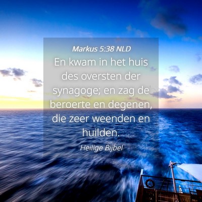 Picture 04 - Markus 5:38 NLD - En kwam in het huis des oversten der synagoge; en - Bible Verse Picture