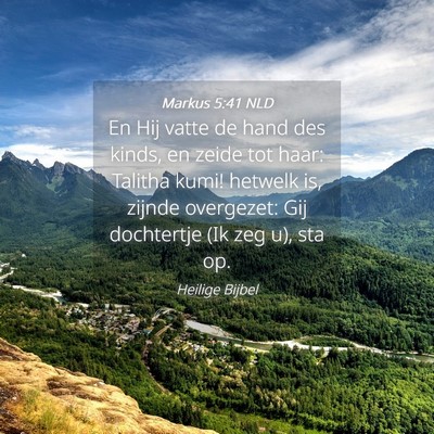 Picture 04 - Markus 5:41 NLD - En Hij vatte de hand des kinds, en zeide tot - Bible Verse Picture