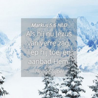 Picture 04 - Markus 5:6 NLD - Als hij nu Jezus van verre zag, liep hij toe, en - Bible Verse Picture