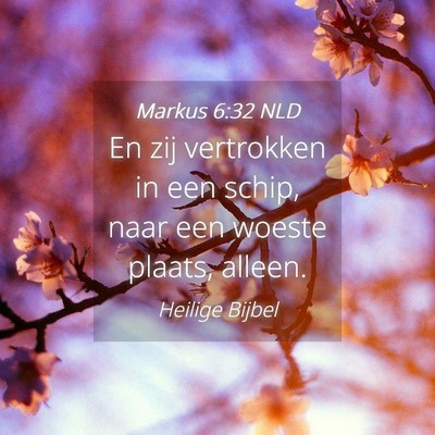 Picture 04 - Markus 6:32 NLD - En zij vertrokken in een schip, naar een woeste - Bible Verse Picture