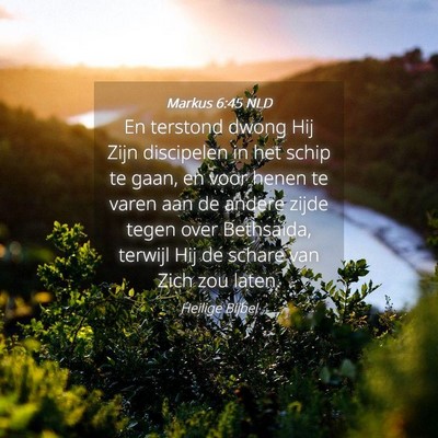 Picture 04 - Markus 6:45 NLD - En terstond dwong Hij Zijn discipelen in het - Bible Verse Picture