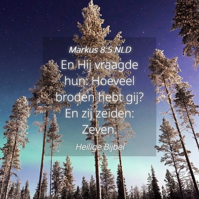 Picture 04 - Markus 8:5 NLD - En Hij vraagde hun: Hoeveel broden hebt gij? En - Bible Verse Picture