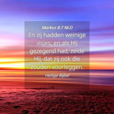 Picture 04 - Markus 8:7 NLD - En zij hadden weinige visjes; en als Hij gezegend - Bible Verse Picture