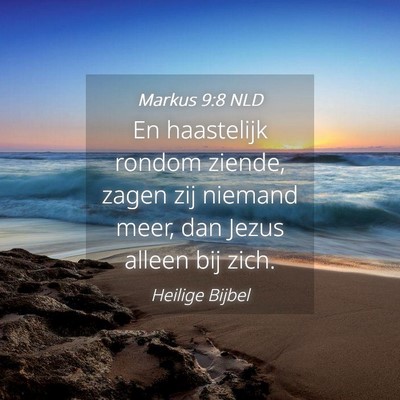 Picture 04 - Markus 9:8 NLD - En haastelijk rondom ziende, zagen zij niemand - Bible Verse Picture