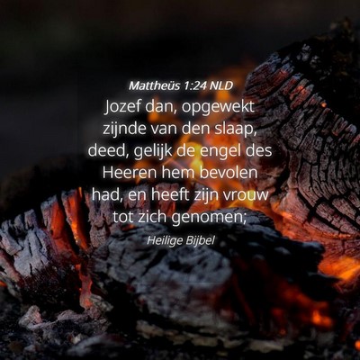 Picture 04 - Mattheüs 1:24 NLD - Jozef dan, opgewekt zijnde van den slaap, deed, - Bible Verse Picture