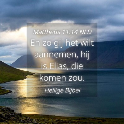 Picture 04 - Mattheüs 11:14 NLD - En zo gij het wilt aannemen, hij is Elias, die - Bible Verse Picture