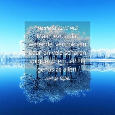 Picture 04 - Mattheüs 12:15 NLD - Maar Jezus, dat wetende, vertrok van daar, en - Bible Verse Picture