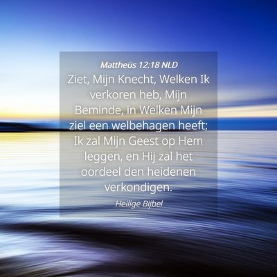Picture 04 - Mattheüs 12:18 NLD - Ziet, Mijn Knecht, Welken Ik verkoren heb, Mijn - Bible Verse Picture