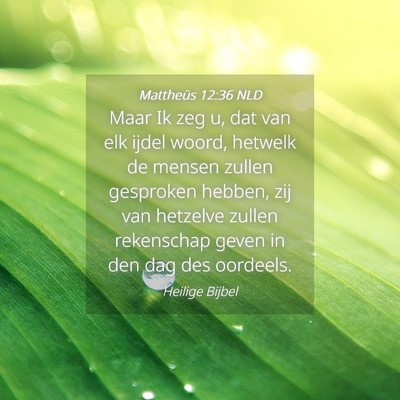 Picture 04 - Mattheüs 12:36 NLD - Maar Ik zeg u, dat van elk ijdel woord, hetwelk - Bible Verse Picture