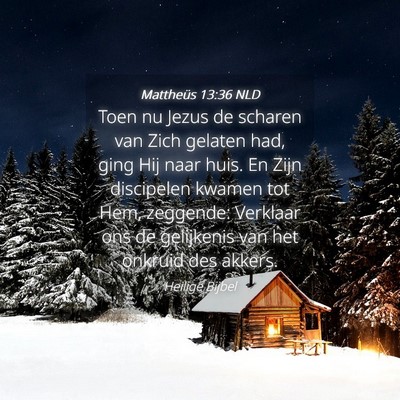 Picture 04 - Mattheüs 13:36 NLD - Toen nu Jezus de scharen van Zich gelaten had, - Bible Verse Picture